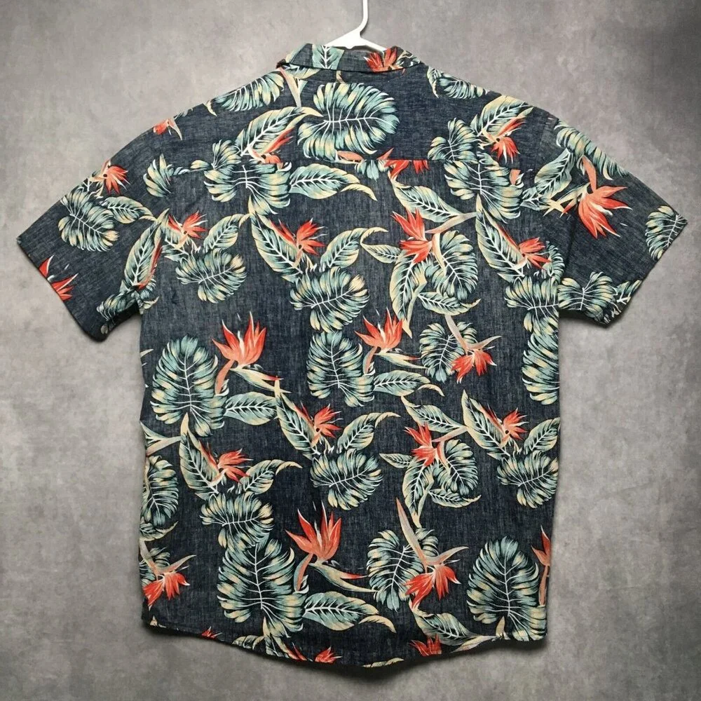 Molokai Surf Co Mens Floral Shirt size 2XL Short Sleeve Button Up Reverse‎